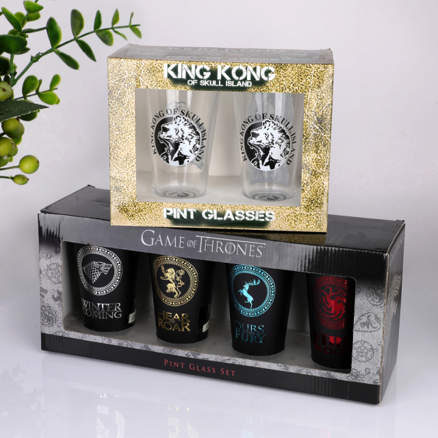 Wholesale Custom Logo 16oz Matte Black Electroplated Inner Color Glass Cup Clear Pint Beer Glasses Set Gift Box Packaging,Grossiste en Verrerie & Fabricant de Bocaux à Bougies sur Mesure | Ruixin Glass,Wholesale Custom Logo 16oz Matte Black Electroplated Inner Color Glass Cup Clear Pint Beer Glasses Set Gift Box Packaging
