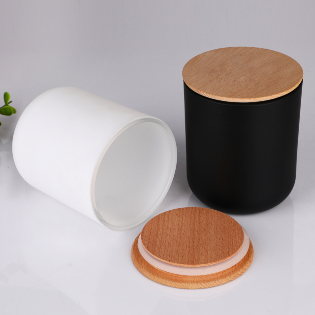 Wholesale 16oz Matte Colored Glass Candle Jars With Bamboo Lids Round Bottom Bulk Empty Luxury Candle Vessels Custom Logo,تجارة الجملة للأواني الزجاجية ومصنع جرار الشموع المخصصة | رويشين غلاس,Wholesale 16oz Matte Colored Glass Candle Jars With Bamboo Lids Round Bottom Bulk Empty Luxury Candle Vessels Custom Logo
