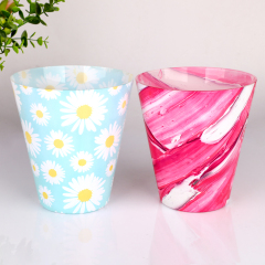 Wholesale Custom Pattern Printed Glass Candle Holder Set Daisy Heart Leaf Design Large Planter Vase Bulk OEM Logo 1430ml,Оптовые поставки стеклянной посуды и производство индивидуальных свечных банок | Ruixin Glass,Wholesale Custom Pattern Printed Glass Candle Holder Set Daisy Heart Leaf Design Large Planter Vase Bulk OEM Logo 1430ml