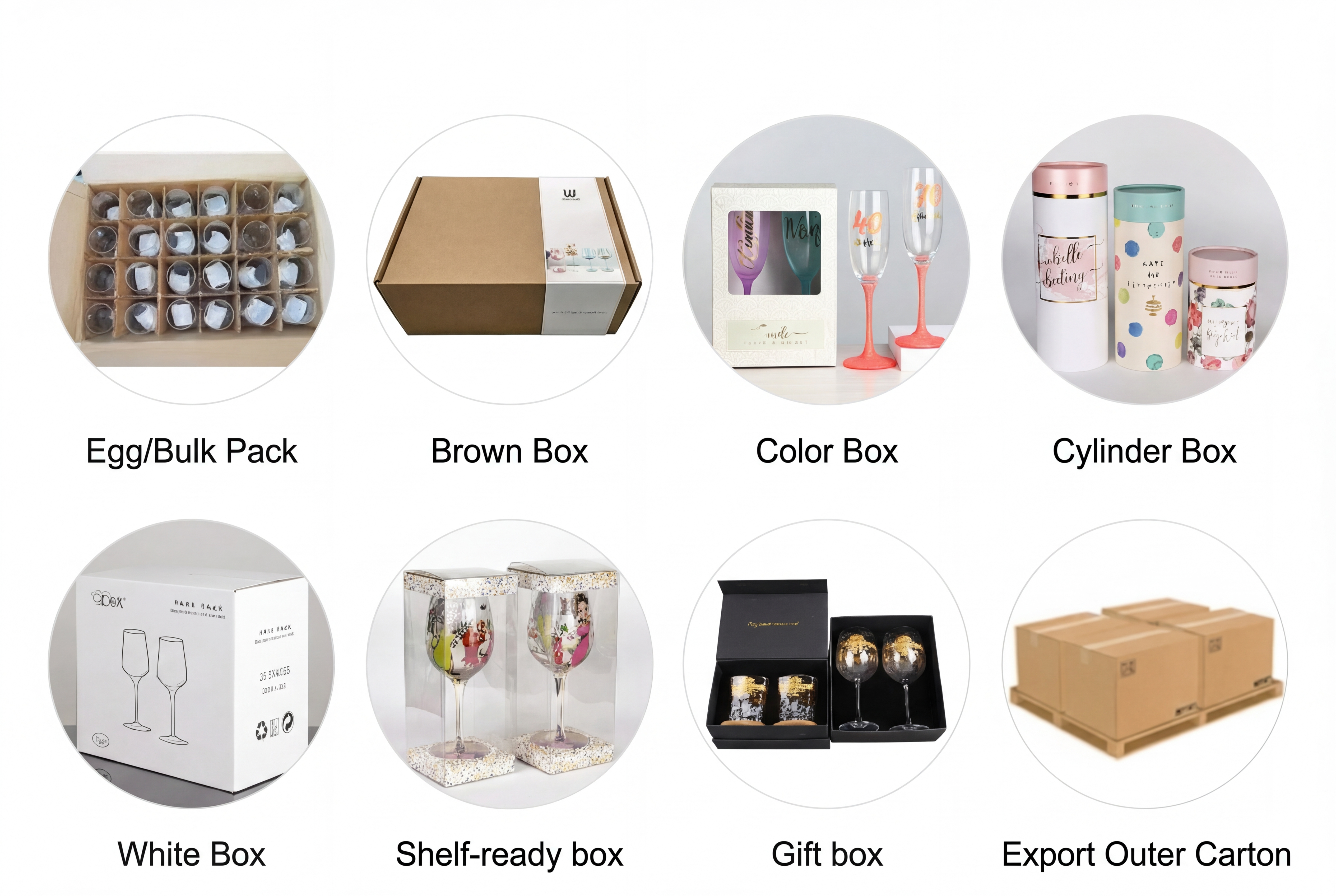 8 Standard B2B Glassware Packaging Options