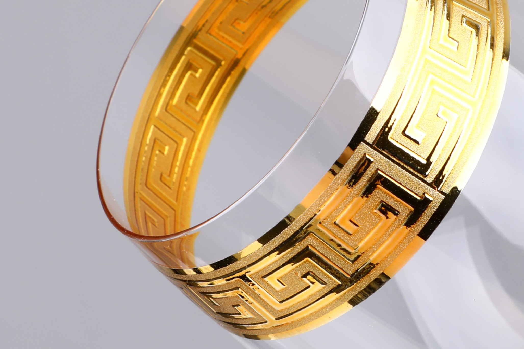 Luxury Greek Key gold rim glassware collection