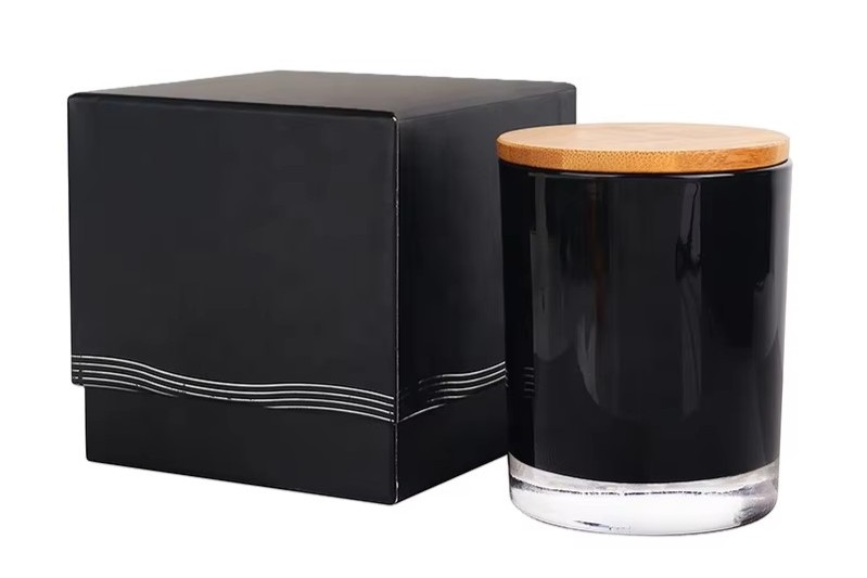 Luxury empty candle vessels with custom lids and gift boxes