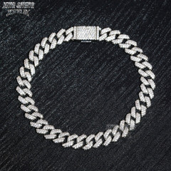 Hot Selling Pass Diamond Tester 8mm Two Rows Pass Diamond Tester Iced Out Hip Hop VVS1 Moissanite Cuban Link Chain Necklace