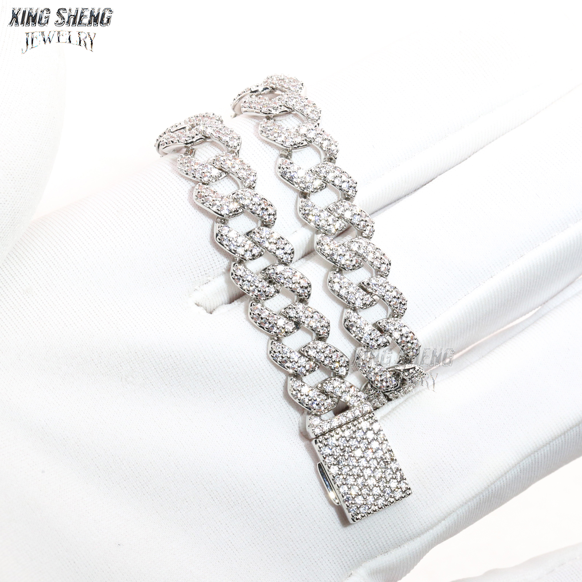 Hot Selling Pass Diamond Tester 8mm Two Rows Pass Diamond Tester Iced Out Hip Hop VVS1 Moissanite Cuban Link Chain Necklace