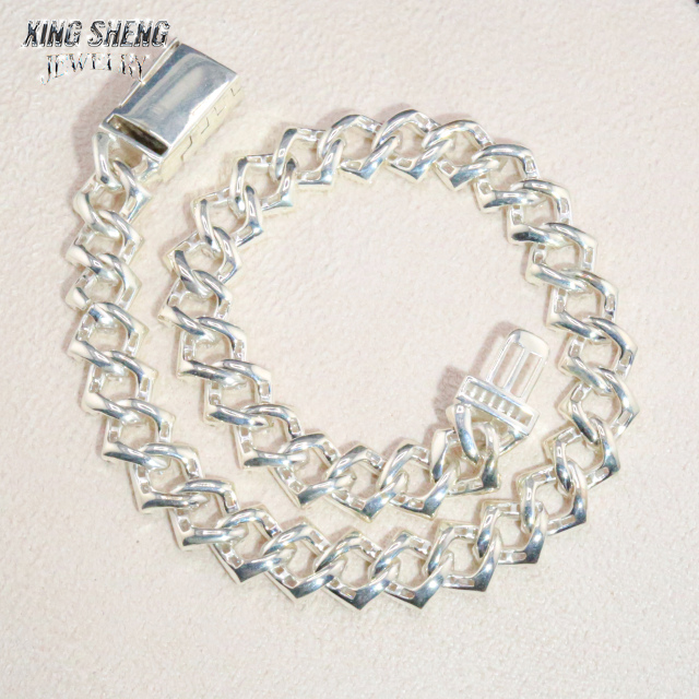 Baguette 8mm Cuban Link Chain Thin Necklace Bracelet Moissanite Hip Hop Jewelry 925 Silver Iced Out Cuban Link Pass Diamond Chain