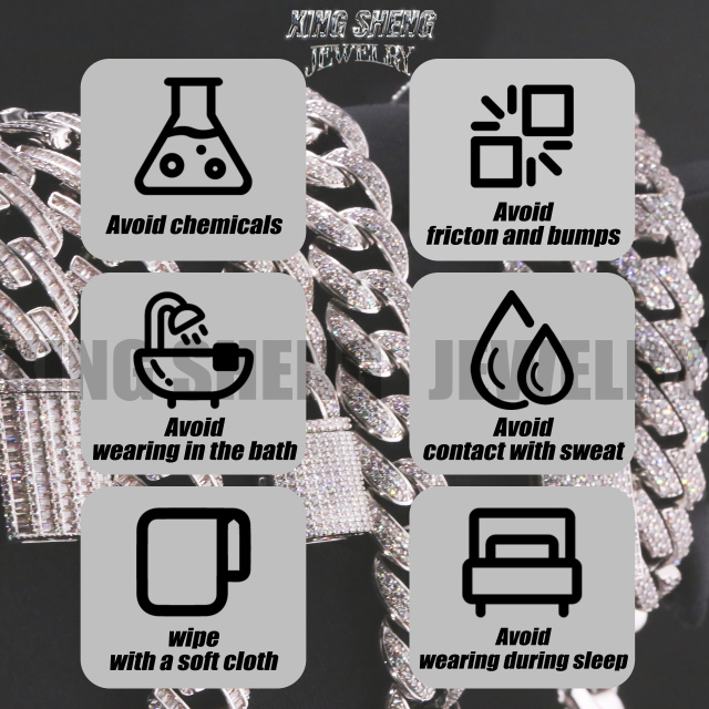 New Arrivals Fashion Popular Box Clasp S925 12mm Thin Iced Out Hip Hop VVS1 Baguette Moissanite Diamond Miami Cuban Link Men