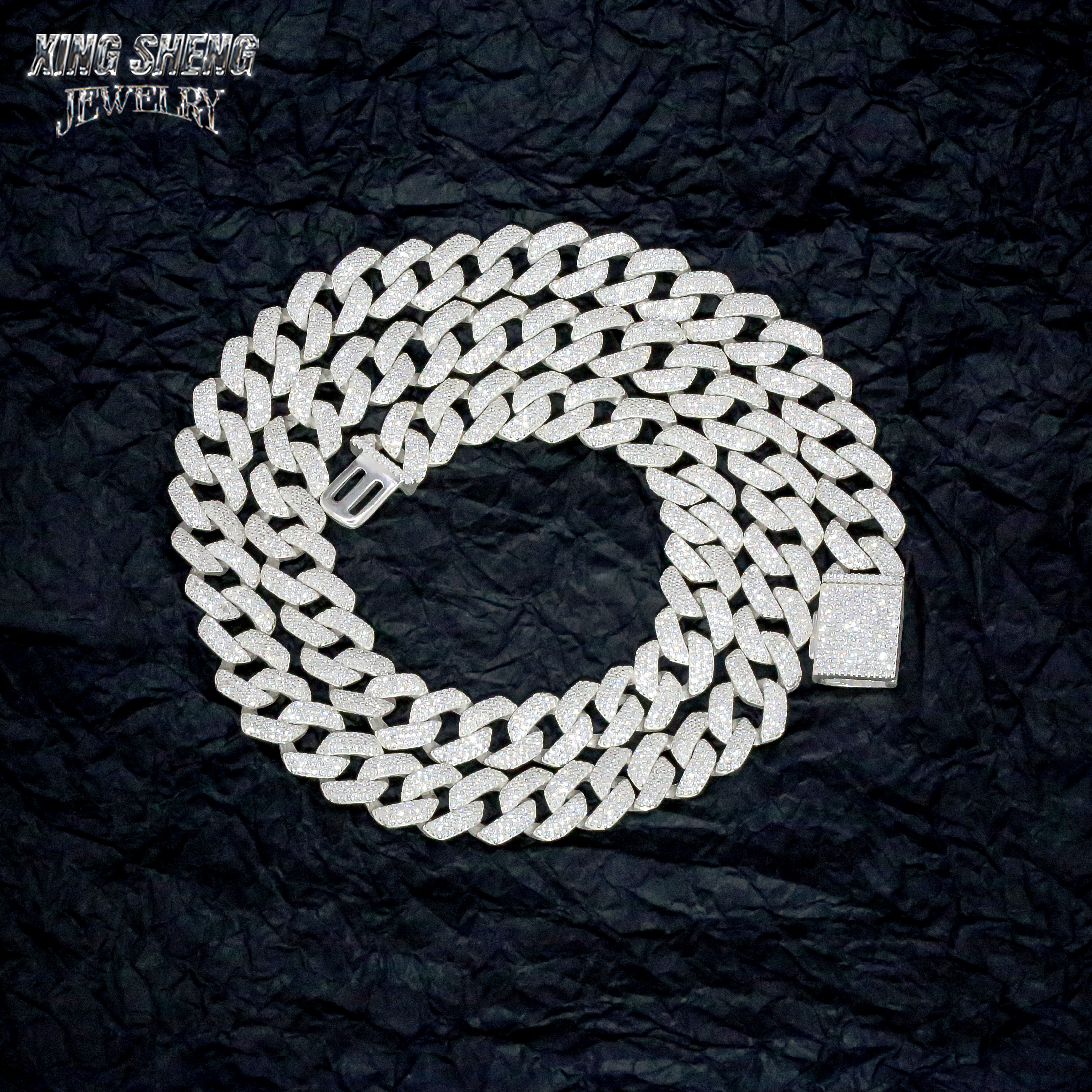 12mm Gold Plated Bracelet Moissanite Hip Hop Jewelry Necklace 925 Silver VVS Moissanite Iced Out Diamond thin Cuban Link Chain