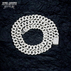 12mm Gold Plated Bracelet Moissanite Hip Hop Jewelry Necklace 925 Silver VVS Moissanite Iced Out Diamond thin Cuban Link Chain