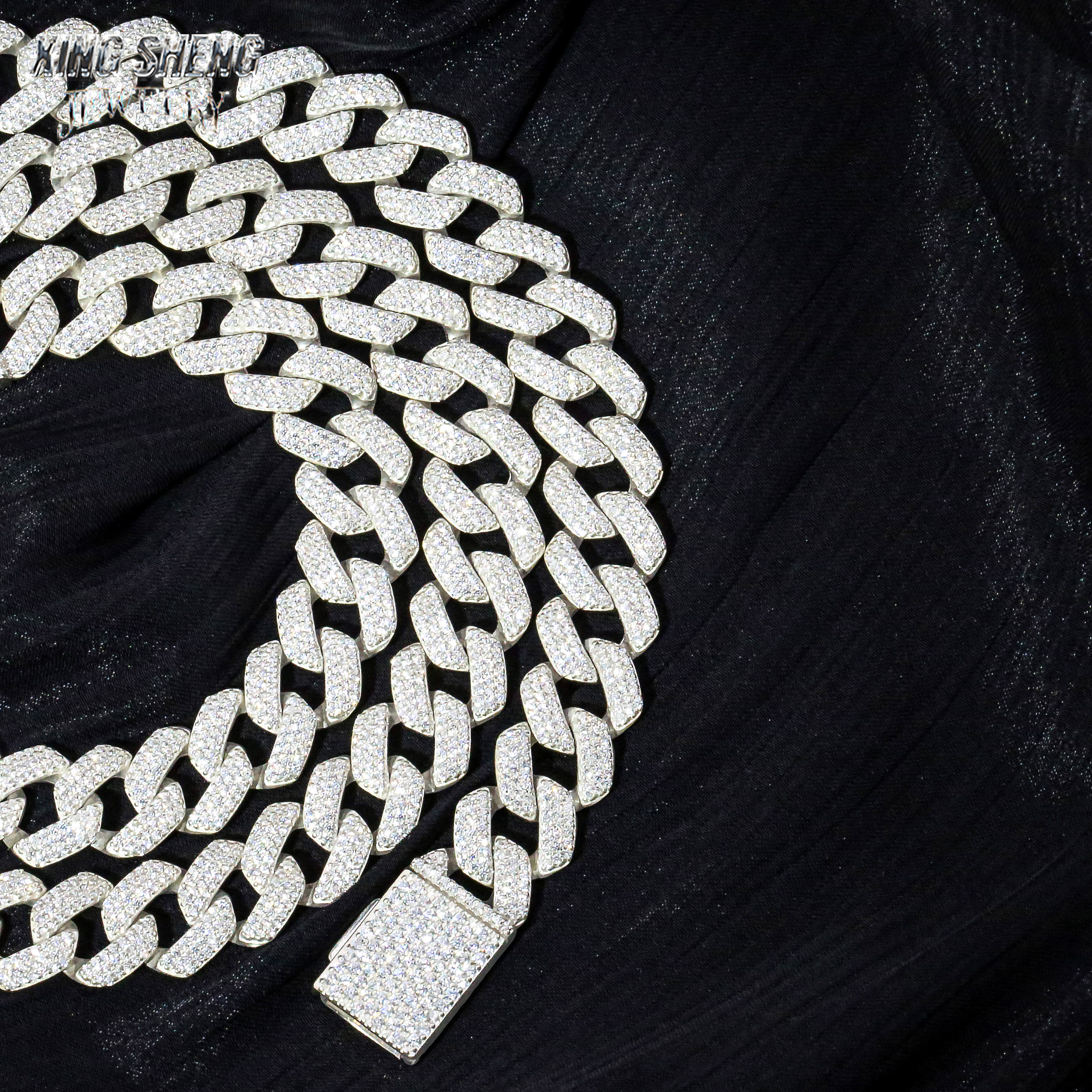 12mm Gold Plated Bracelet Moissanite Hip Hop Jewelry Necklace 925 Silver VVS Moissanite Iced Out Diamond thin Cuban Link Chain