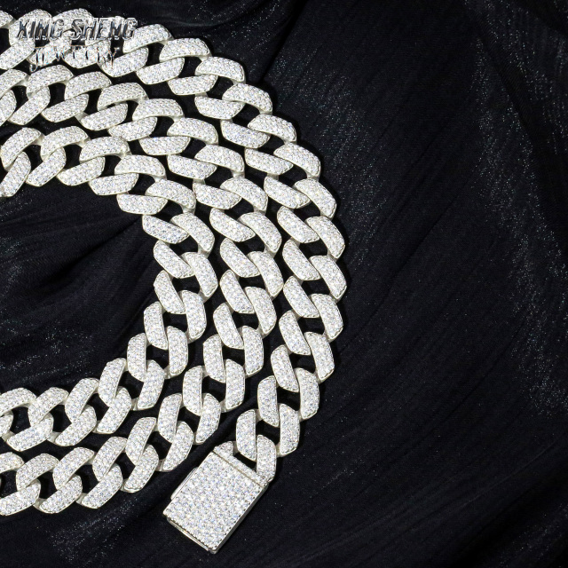 12mm Gold Plated Bracelet Moissanite Hip Hop Jewelry Necklace 925 Silver VVS Moissanite Iced Out Diamond thin Cuban Link Chain