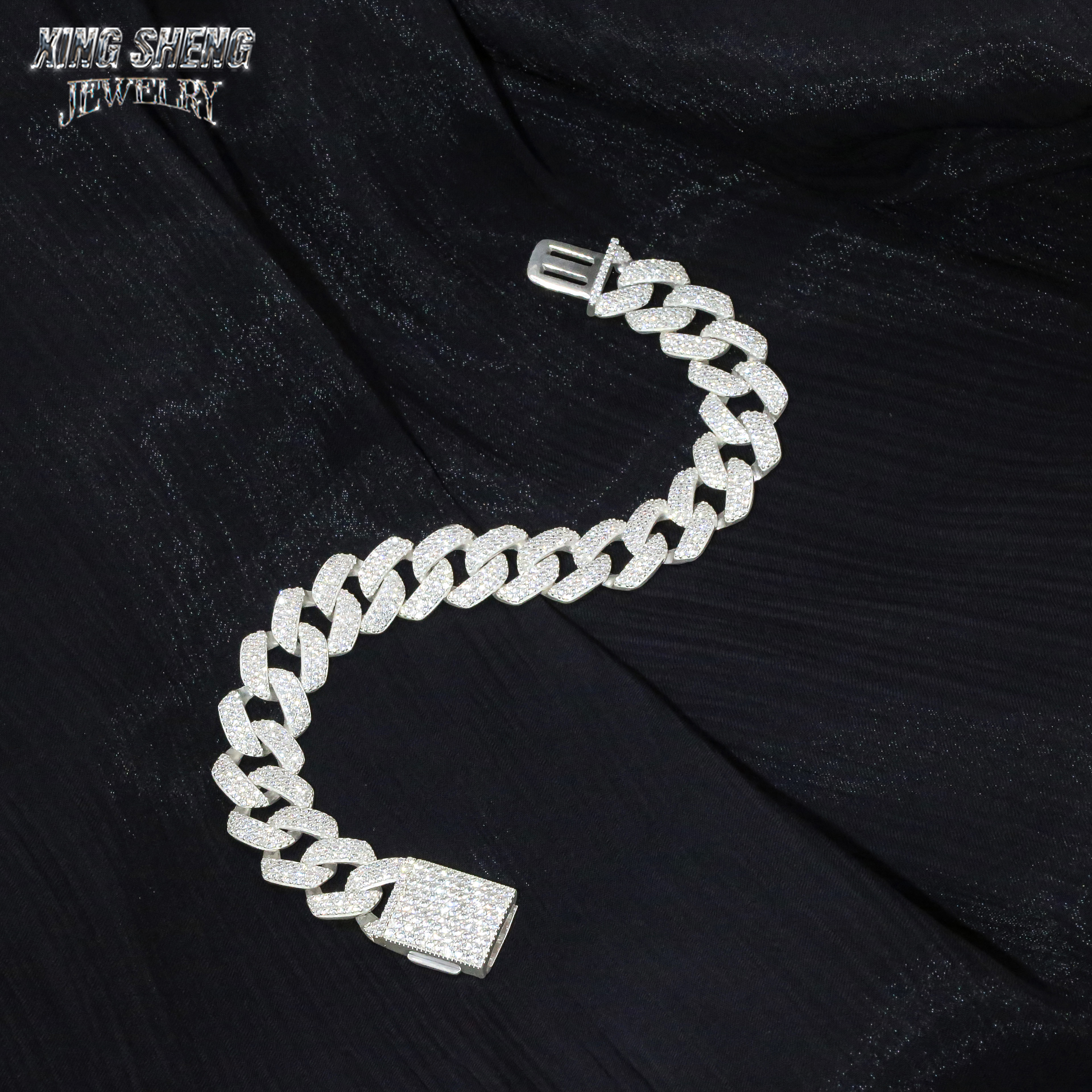 Pass Diamond Tester Promotion 14mm Hip Hop Jewelry Cuban Link Chain Iced Out Diamond Moissanite Solid 925 Silver Necklace