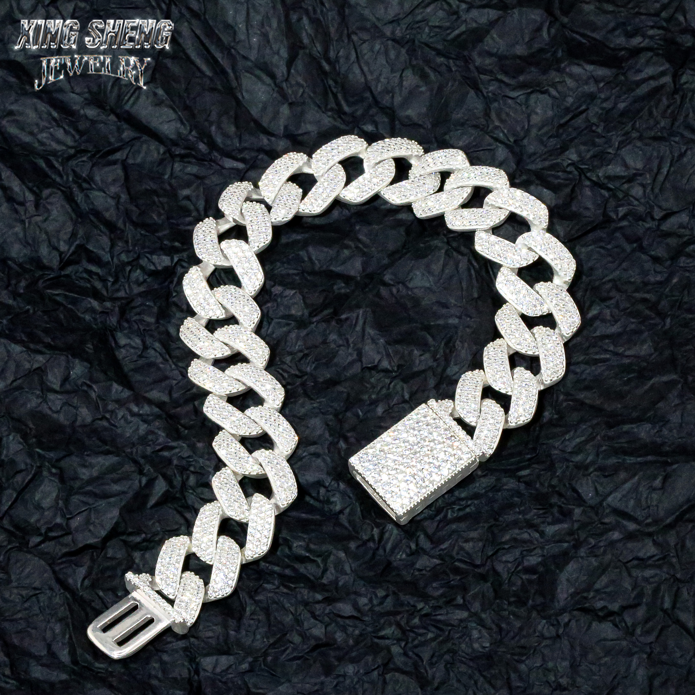 Pass Diamond Tester Promotion 14mm Hip Hop Jewelry Cuban Link Chain Iced Out Diamond Moissanite Solid 925 Silver Necklace