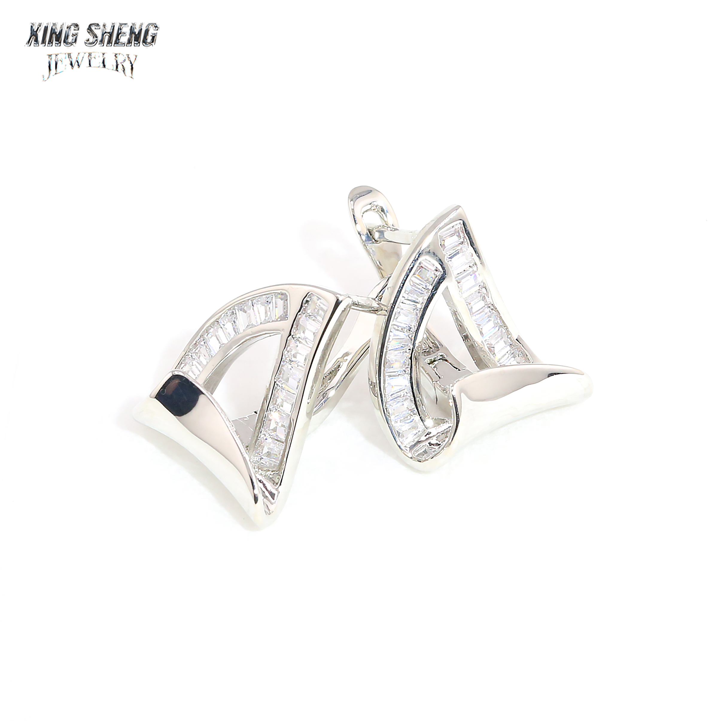 Luxury Design New Design Pass Diamond Tester GRA Certificate S925 Silver Iced Out Baguette Moissanite Earrings