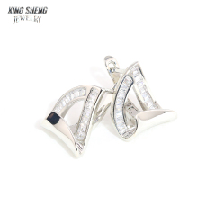 Luxury Design New Design Pass Diamond Tester GRA Certificate S925 Silver Iced Out Baguette Moissanite Earrings