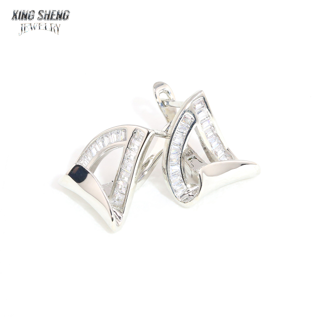 Luxury Design New Design Pass Diamond Tester GRA Certificate S925 Silver Iced Out Baguette Moissanite Earrings