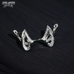 Luxury Design New Design Pass Diamond Tester GRA Certificate S925 Silver Iced Out Baguette Moissanite Earrings
