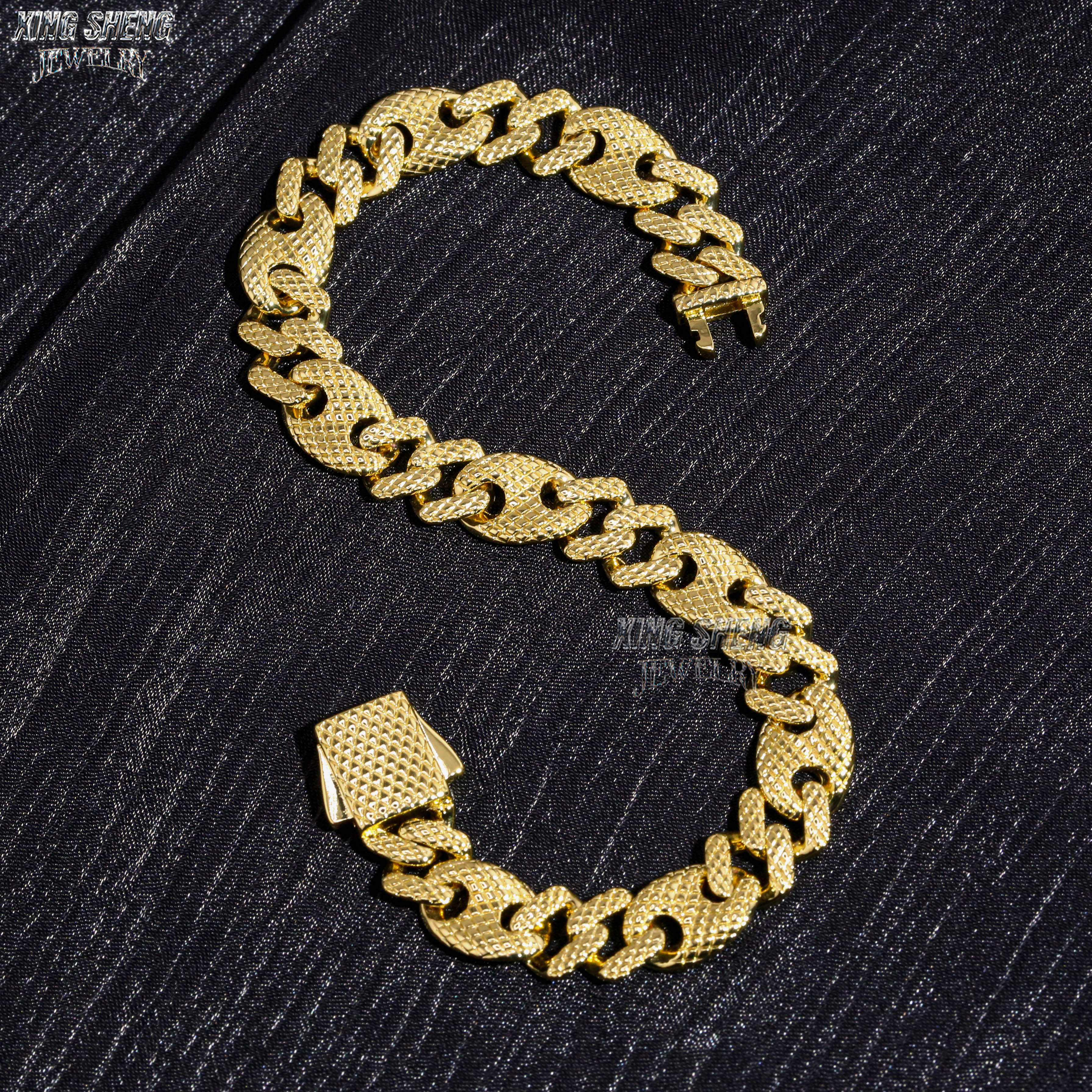 Classic 8MM Width Sterling Silver 925 Cuban Chain Hip Hop Plain Cuban Link Chain
