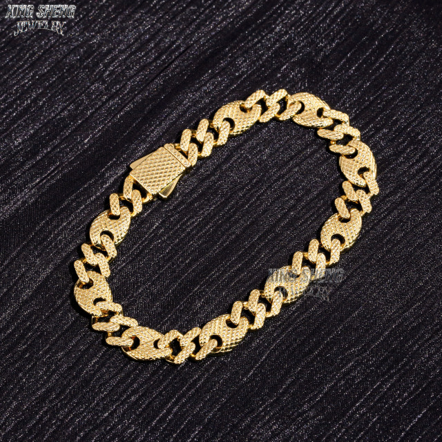 Classic 8MM Width Sterling Silver 925 Cuban Chain Hip Hop Plain Cuban Link Chain