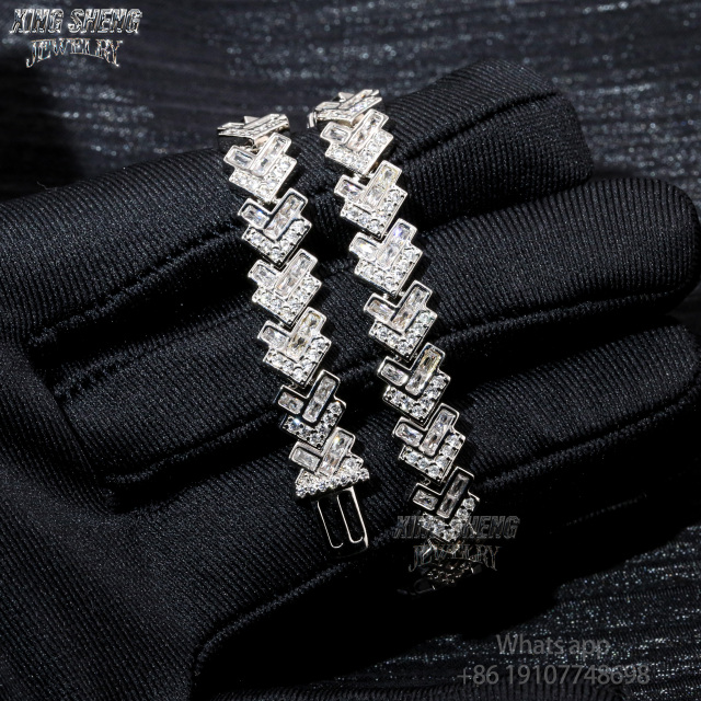 Pass Diamond Tester 9mm Rapper Man Luxury Jewelry Hip Hop Iced Out VVS1 Moissanite Diamond Cuban Bracelet