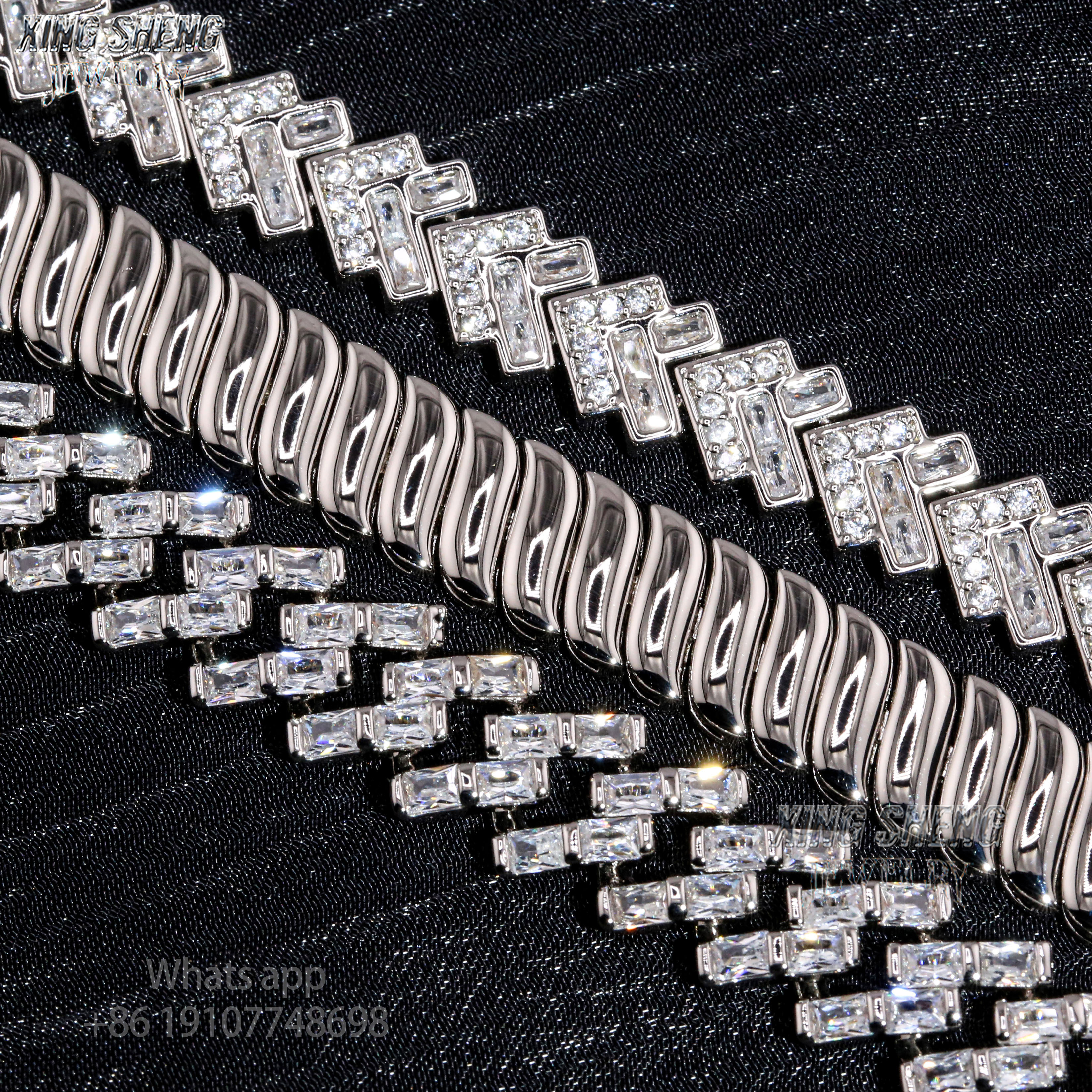 Pass Diamond Tester 9mm Rapper Man Luxury Jewelry Hip Hop Iced Out VVS1 Moissanite Diamond Cuban Bracelet
