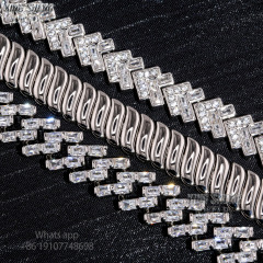 Pass Diamond Tester 9mm Rapper Man Luxury Jewelry Hip Hop Iced Out VVS1 Moissanite Diamond Cuban Bracelet