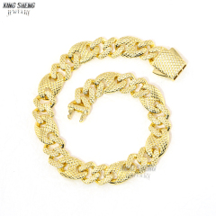 Classic 8MM Width Sterling Silver 925 Cuban Chain Hip Hop Plain Cuban Link Chain