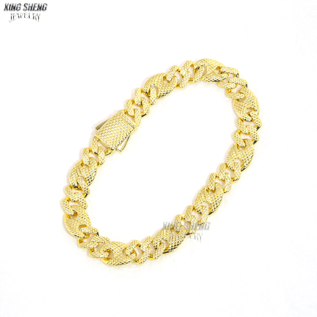 Classic 8MM Width Sterling Silver 925 Cuban Chain Hip Hop Plain Cuban Link Chain
