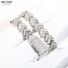 Pass Diamond Tester 9mm Rapper Man Luxury Jewelry Hip Hop Iced Out VVS1 Moissanite Diamond Cuban Bracelet