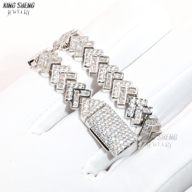 Pass Diamond Tester 9mm Rapper Man Luxury Jewelry Hip Hop Iced Out VVS1 Moissanite Diamond Cuban Bracelet