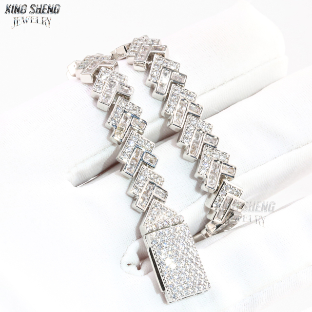 Pass Diamond Tester 9mm Rapper Man Luxury Jewelry Hip Hop Iced Out VVS1 Moissanite Diamond Cuban Bracelet