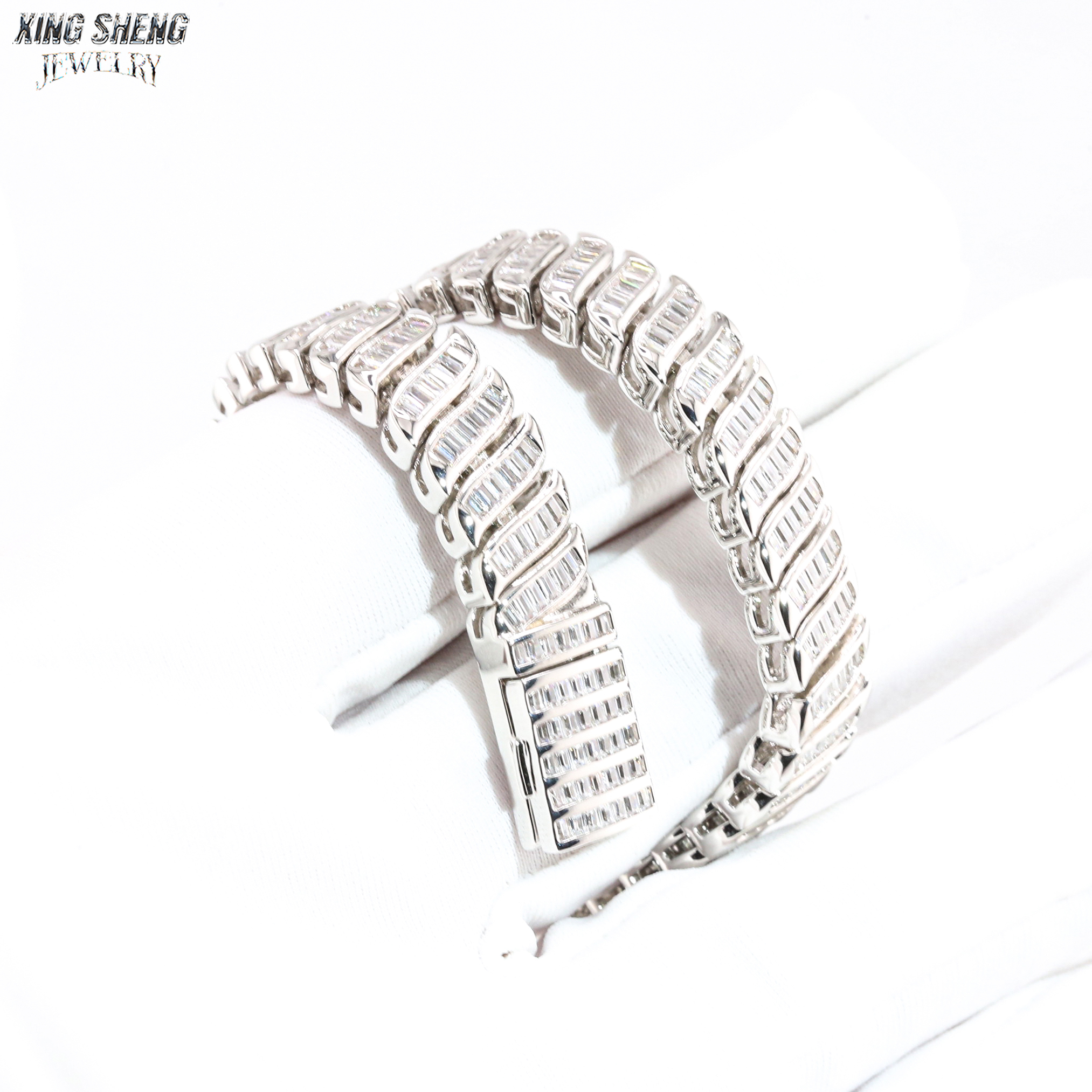 2025 New Hot Selling Fashion Women Jewelry Pass Diamond Tester S925 Silver D VVS Moissanite Snake Chain Herringbone Chain Necklace Bracelet