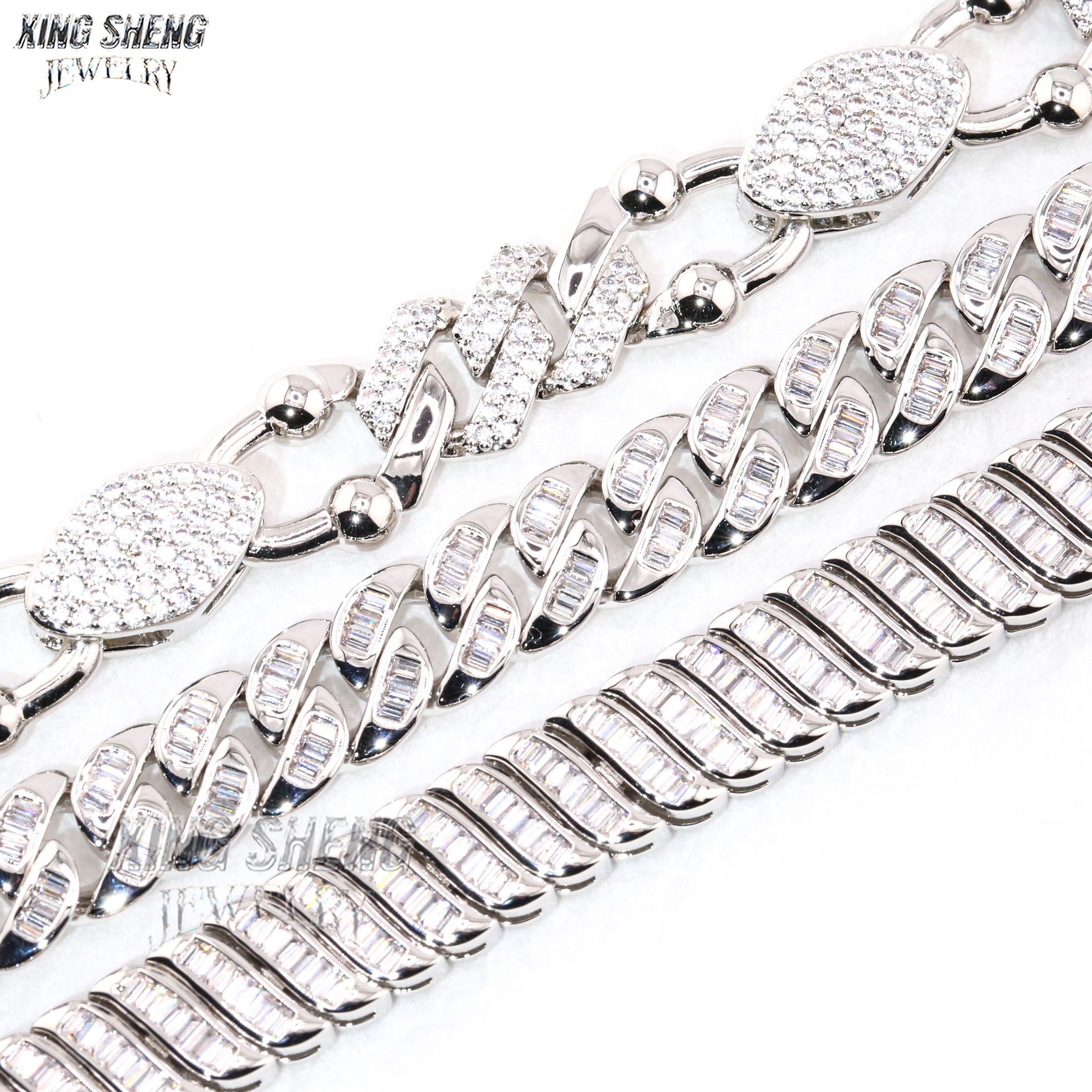 Hot Selling Design Fashion Pass Diamond Tester 8MM Rapper Man Hip Hop Iced Out VVS1 Moissanite Diamond S925 Silver Cuban Bracelet