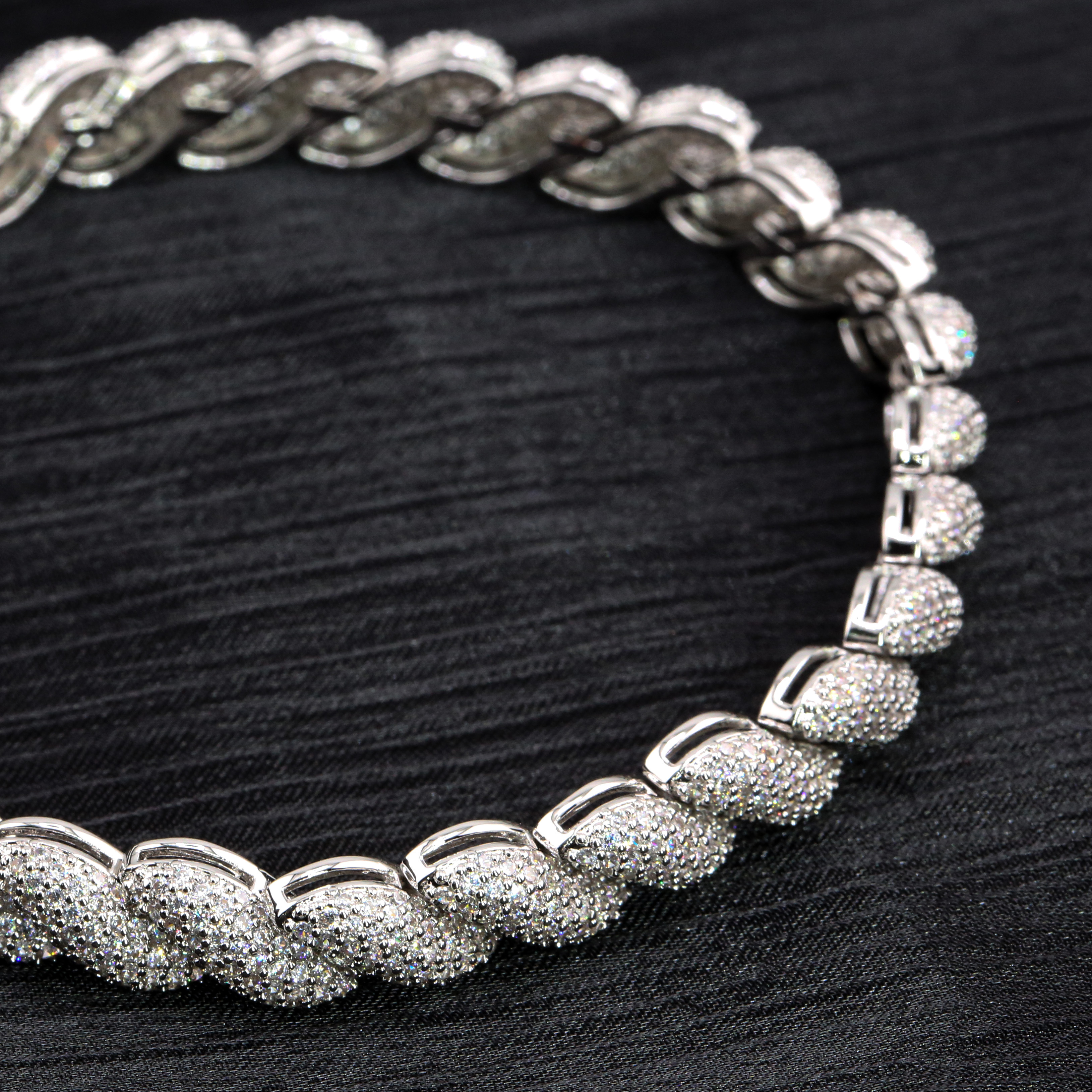 Fashion Hip Hip Jewelry 8mm Gold Plated 925 Sterling Silver Vvs Moissanite Diamond Twist Bangle Bracelet for Men