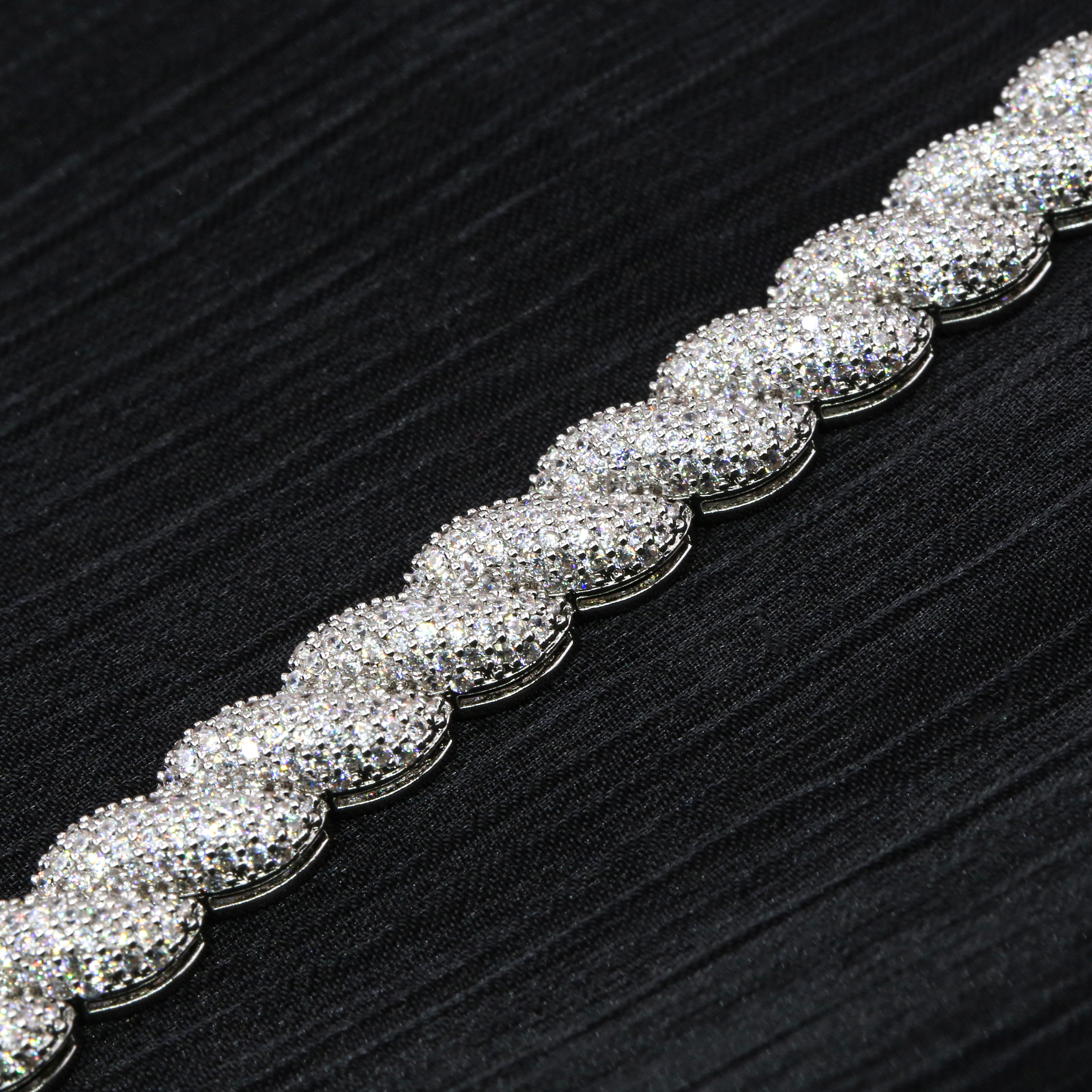 Fashion Hip Hip Jewelry 8mm Gold Plated 925 Sterling Silver Vvs Moissanite Diamond Twist Bangle Bracelet for Men