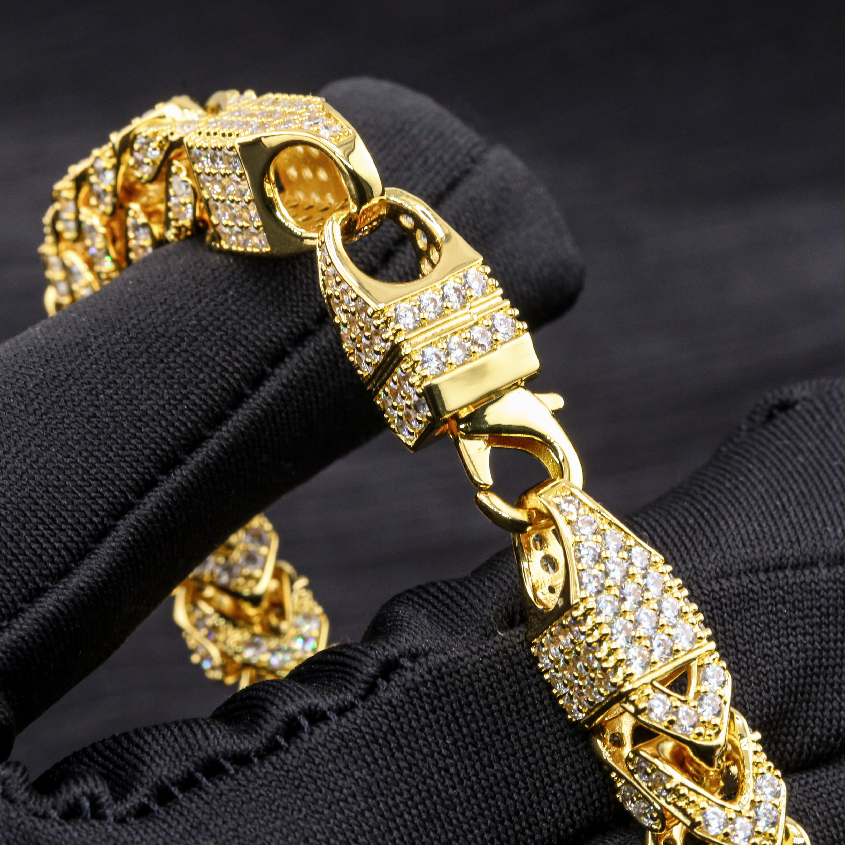 New Design 8mm Fully Iced Out Hollow 925 Sterling Silver Hip Hop Moissanite Chain Necklace