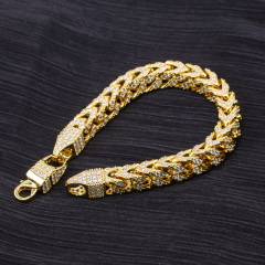 New Design 8mm Fully Iced Out Hollow 925 Sterling Silver Hip Hop Moissanite Chain Necklace