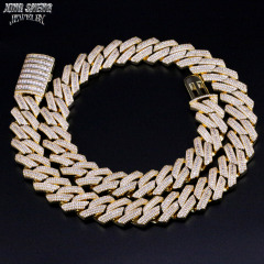 New Arrivals Fashion Popular Box Clasp Pass Diamond Tester S925 16 mm Iced Out Hip Hop VVS1 Baguette Moissanite Diamond Miami Cuban Link Men