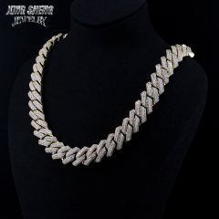 New Arrivals Fashion Popular Box Clasp Pass Diamond Tester S925 16 mm Iced Out Hip Hop VVS1 Baguette Moissanite Diamond Miami Cuban Link Men