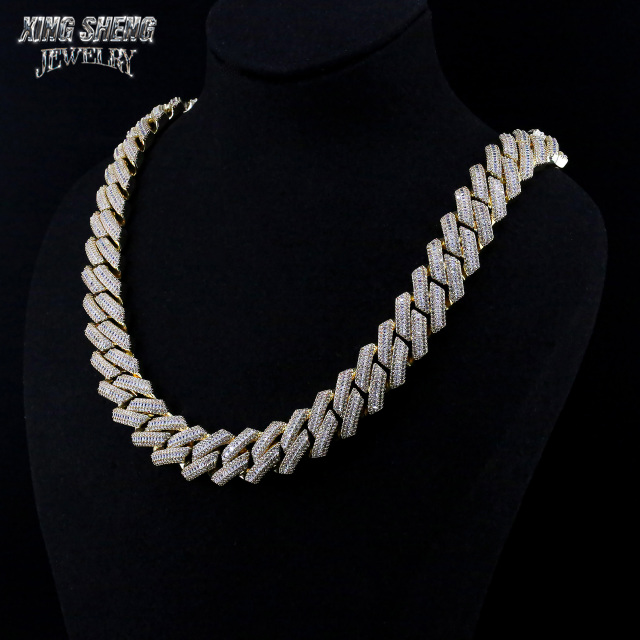 New Arrivals Fashion Popular Box Clasp Pass Diamond Tester S925 16 mm Iced Out Hip Hop VVS1 Baguette Moissanite Diamond Miami Cuban Link Men