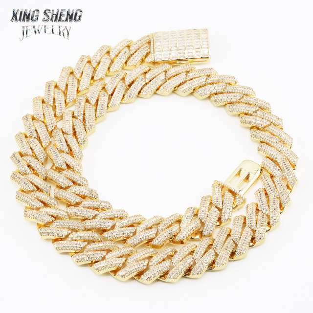 New Arrivals Fashion Popular Box Clasp Pass Diamond Tester S925 16 mm Iced Out Hip Hop VVS1 Baguette Moissanite Diamond Miami Cuban Link Men
