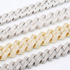 Pass Diamond Tester Promotion 14mm Hip Hop Jewelry Cuban Link Chain Iced Out Diamond Moissanite D Color VVS 925 Silver Necklace