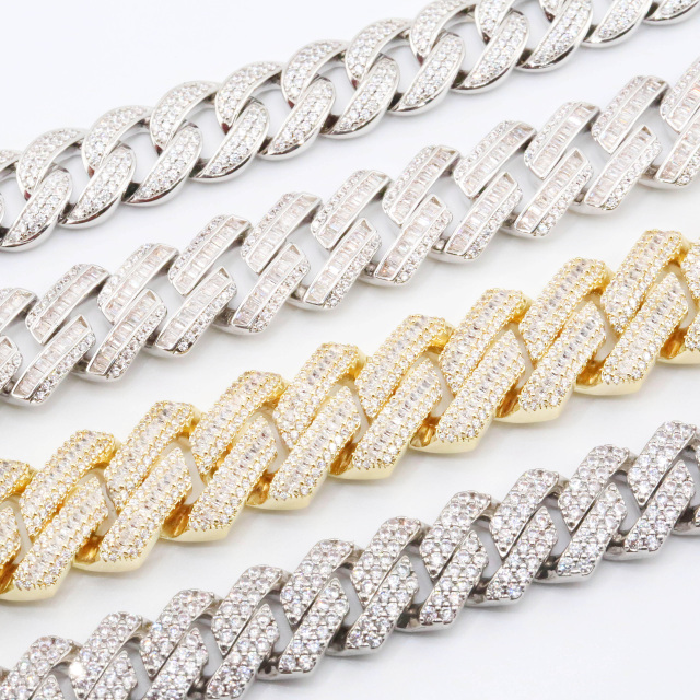 Pass Diamond Tester Promotion 14mm Hip Hop Jewelry Cuban Link Chain Iced Out Diamond Moissanite D Color VVS 925 Silver Necklace