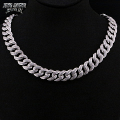 Pass Diamond Tester Promotion 14mm Hip Hop Jewelry Cuban Link Chain Iced Out Diamond Moissanite D Color VVS 925 Silver Necklace
