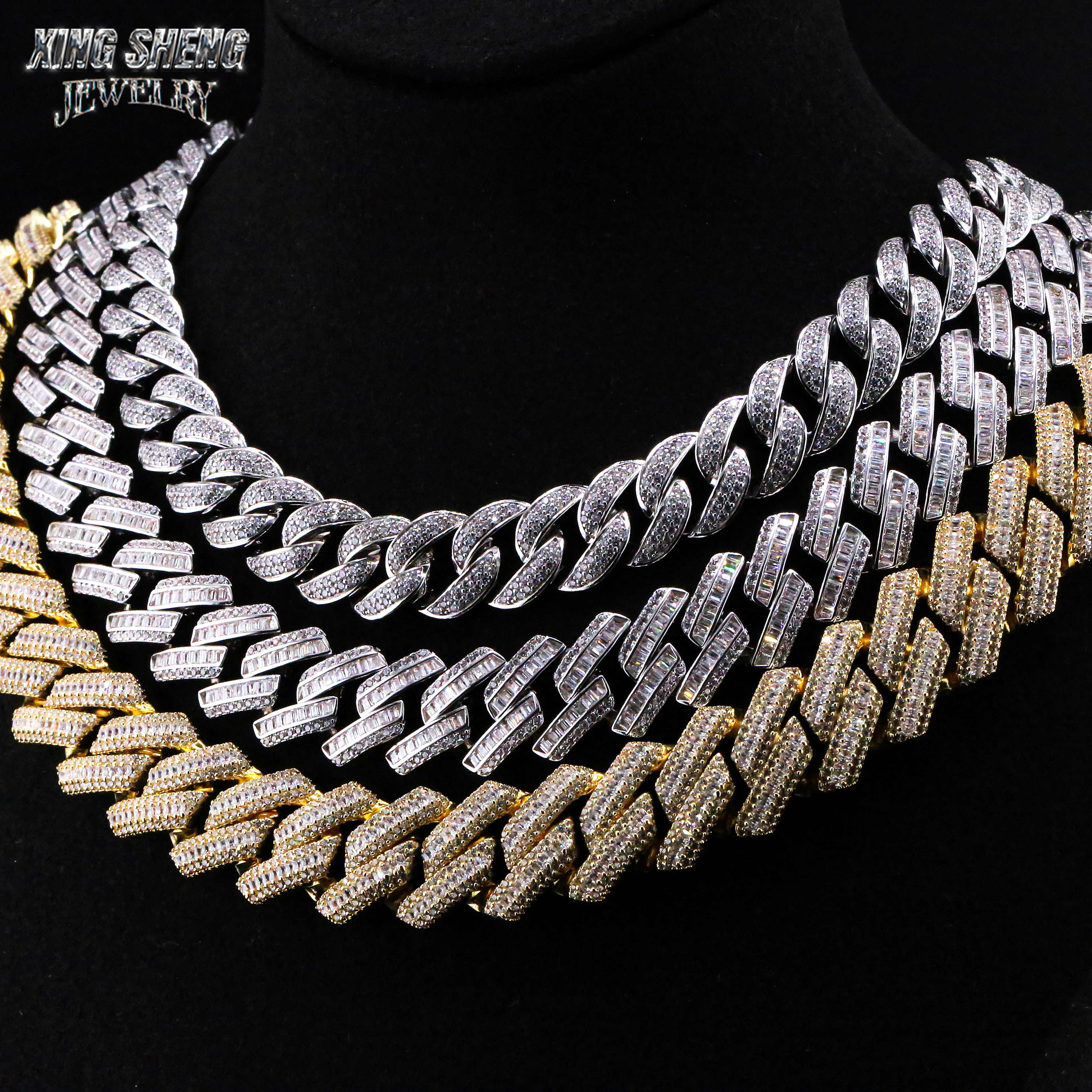 Pass Diamond Tester Promotion 14mm Hip Hop Jewelry Cuban Link Chain Iced Out Diamond Moissanite D Color VVS 925 Silver Necklace
