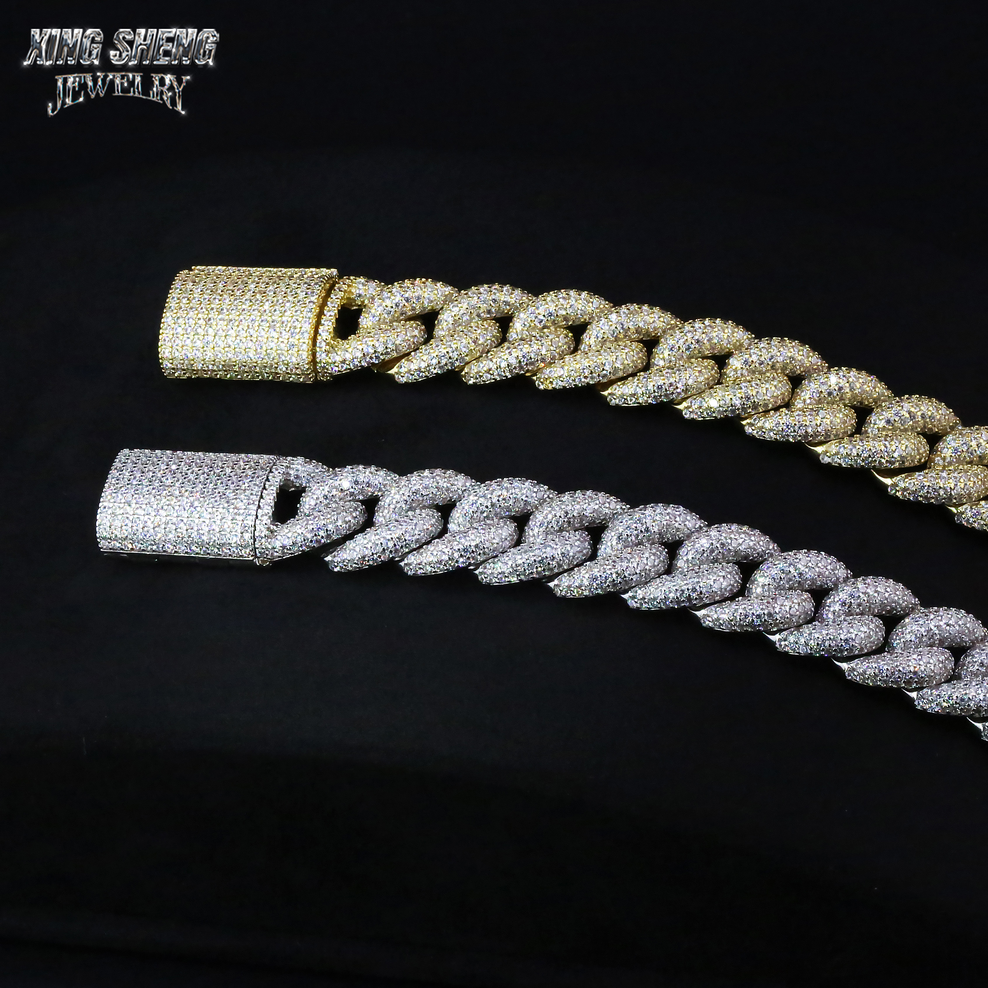 16mm Wide 925 Sterling Silver Full Diamond Moissanite Hip Hop Cuban Link Chain – Factory Direct Wholesale Bulk Supplier for High-Quality Hip Hop Jewelry