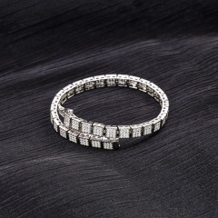Fashion Fine Jewelry Sterling Silver 925 VVS 5.5MM Moissanite Lab Diamond Hip Hop Iced Out Jewelry Cuban Link Chain Bracelet Men