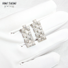 Factory Wholesale S925 Sterling Silver Ladies Drop Earrings High Long Tassel Moissanite Diamond Drop Earrings