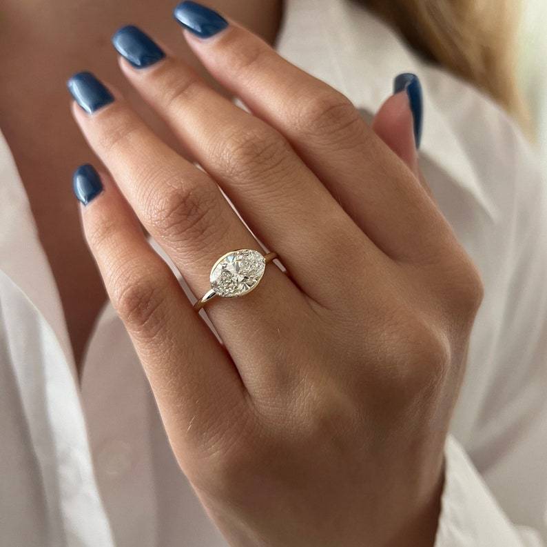 2.00 Carat D VVS2 Oval Cut Lab-Grown Diamond Engagement Ring | 14K Solid Gold | IGI Certified | Factory Direct