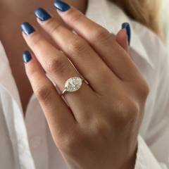 2.00 Carat D VVS2 Oval Cut Lab-Grown Diamond Engagement Ring | 14K Solid Gold | IGI Certified | Factory Direct