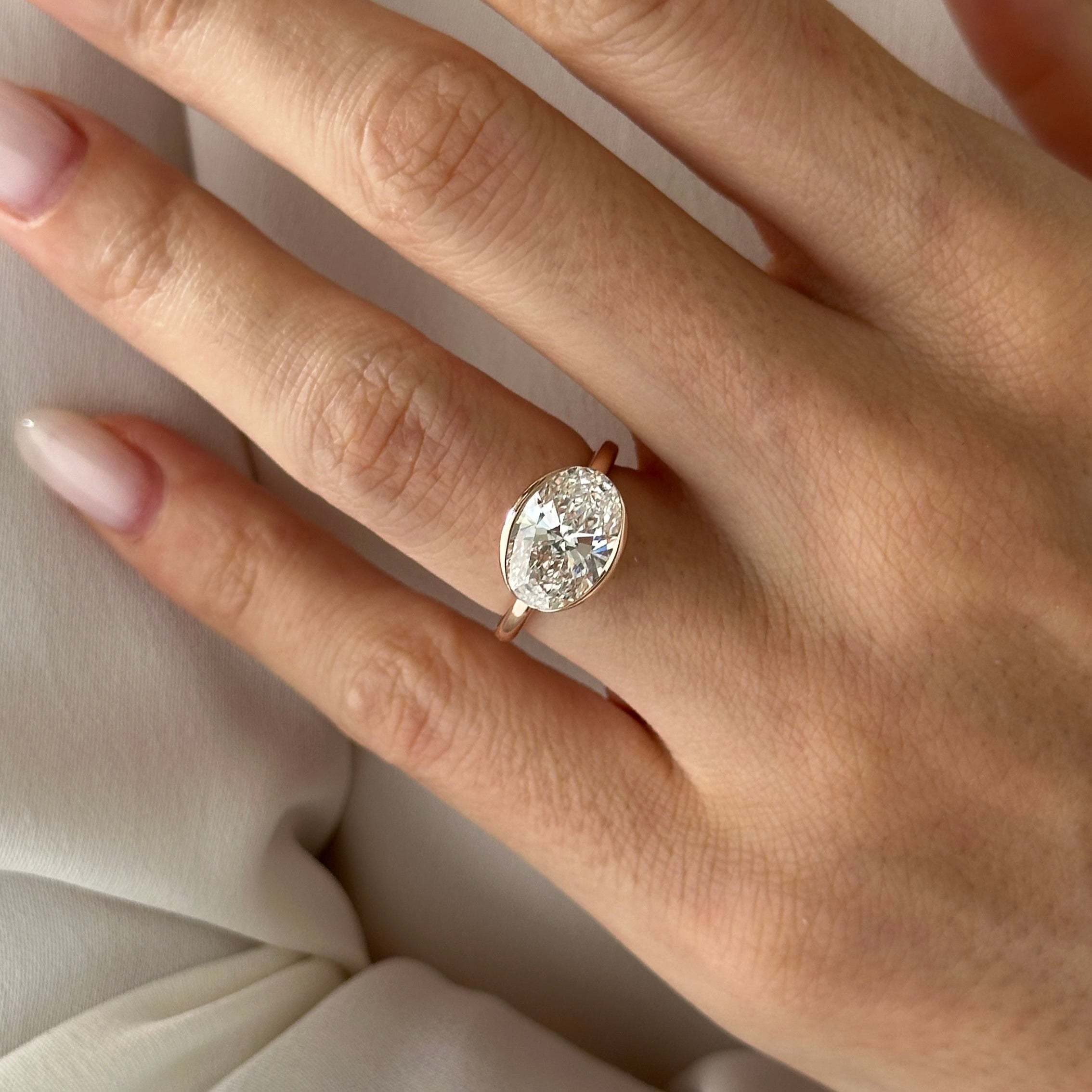 2.00 Carat D VVS2 Oval Cut Lab-Grown Diamond Engagement Ring | 14K Solid Gold | IGI Certified | Factory Direct